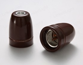 E27陶瓷灯头 酒红