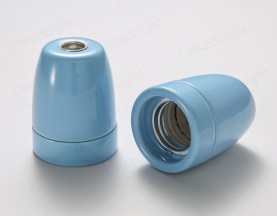E27陶瓷灯头 浅蓝