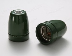 E27陶瓷灯头 墨绿
