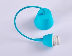 E27塑料吊灯 青色