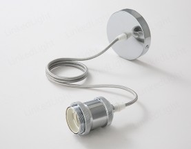 E27金属吊灯  铬色