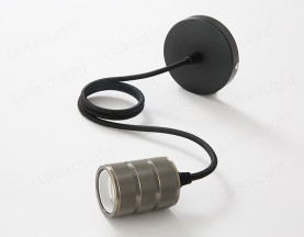 E27金属吊灯  哑黑