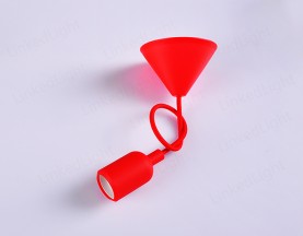 E27硅胶吊灯  红色